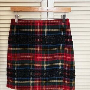 J. Crew Tartan Mini Skirt - Red, Black, and Blue